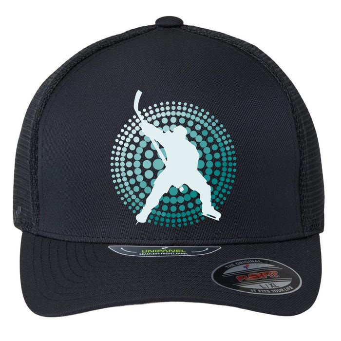 Slap Shot Hockey Lovers Spiral Design Flexfit Unipanel Trucker Cap