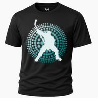 Slap Shot Hockey Lovers Spiral Design Cooling Performance Crew T-Shirt