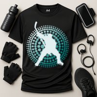Slap Shot Hockey Lovers Spiral Design Cooling Performance Crew T-Shirt
