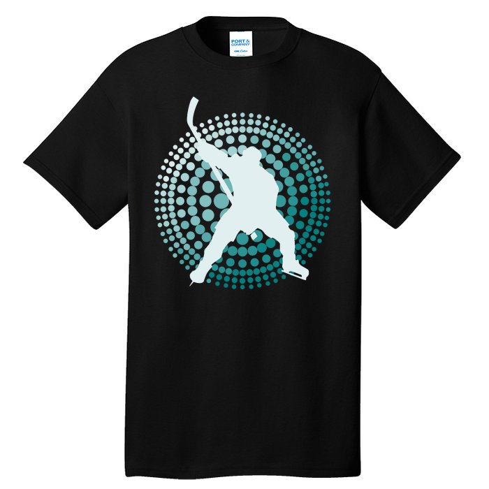 Slap Shot Hockey Lovers Spiral Design Tall T-Shirt