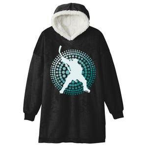 Slap Shot Hockey Lovers Spiral Design Hooded Wearable Blanket