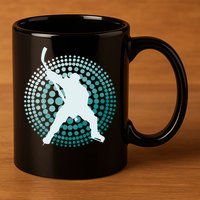 Slap Shot Hockey Lovers Spiral Design 11oz C Handle Ceramic Mug