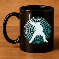Slap Shot Hockey Lovers Spiral Design 11oz C Handle Ceramic Mug