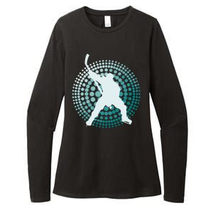 Slap Shot Hockey Lovers Spiral Design Womens CVC Long Sleeve Shirt