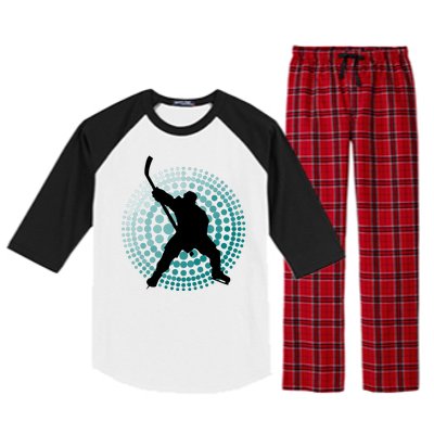 Slap Shot Hockey Lovers Spiral Design Raglan Sleeve Pajama Set