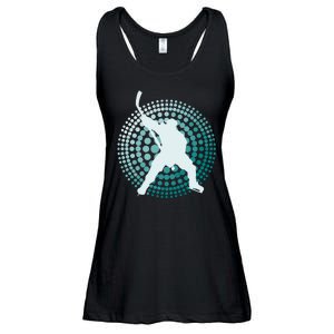 Slap Shot Hockey Lovers Spiral Design Ladies Essential Flowy Tank