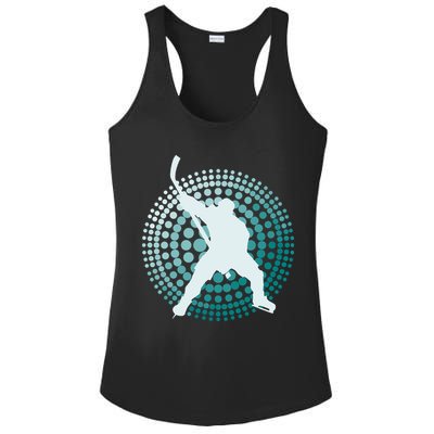 Slap Shot Hockey Lovers Spiral Design Ladies PosiCharge Competitor Racerback Tank