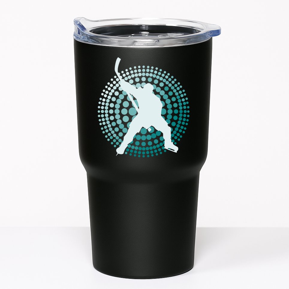 Slap Shot Hockey Lovers Spiral Design Tumbler