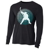 Slap Shot Hockey Lovers Spiral Design Cooling Performance Long Sleeve Crew