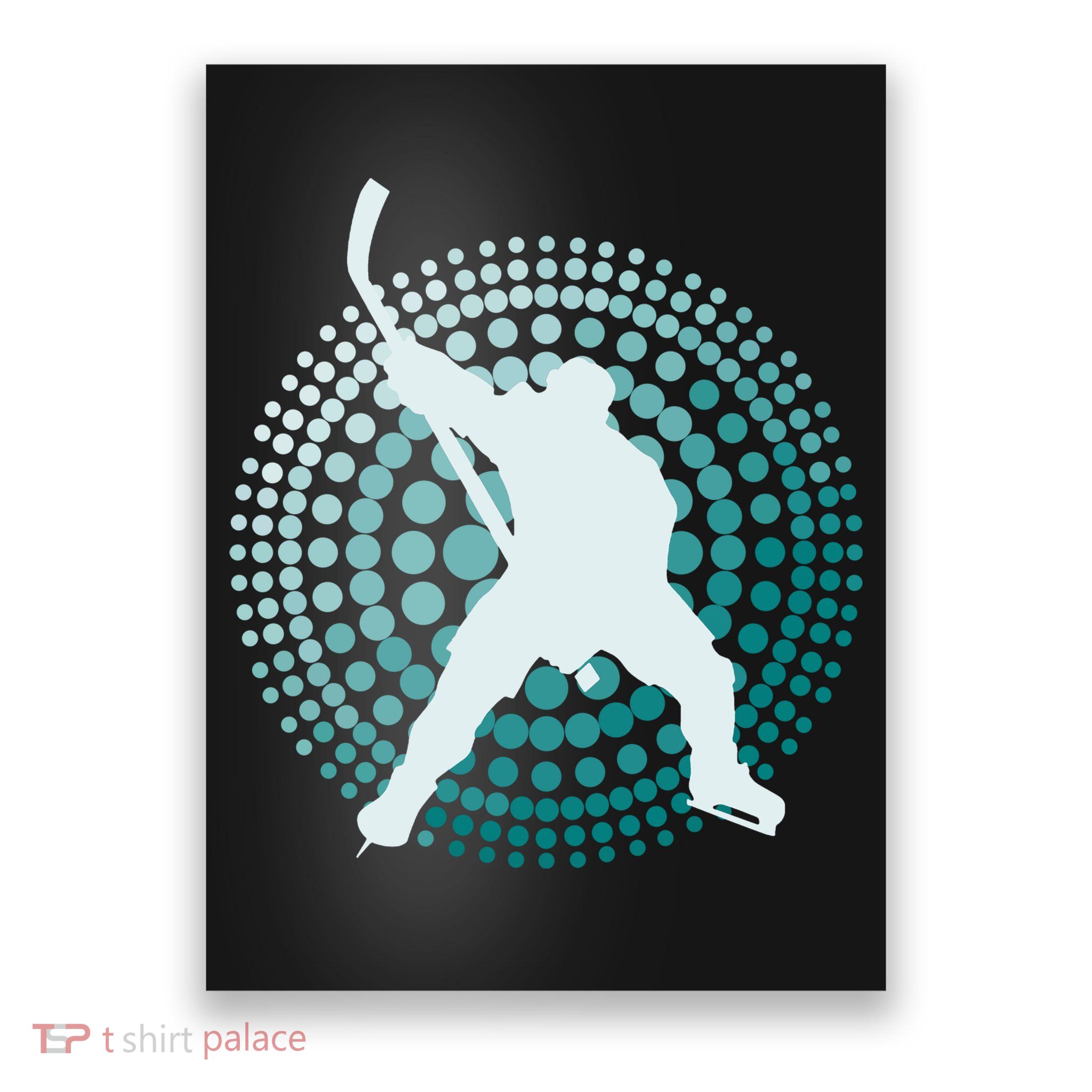 Slap Shot Hockey Lovers Spiral Design Poster