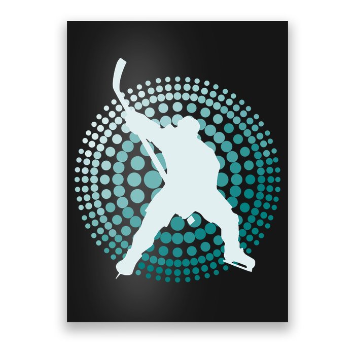 Slap Shot Hockey Lovers Spiral Design Poster