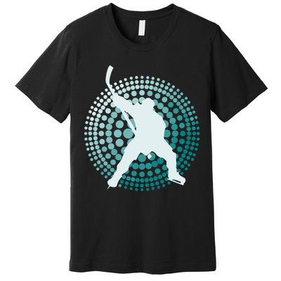 Slap Shot Hockey Lovers Spiral Design Premium T-Shirt