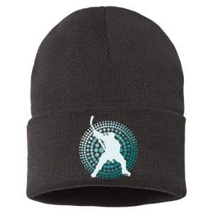 Slap Shot Hockey Lovers Spiral Design Sustainable Knit Beanie