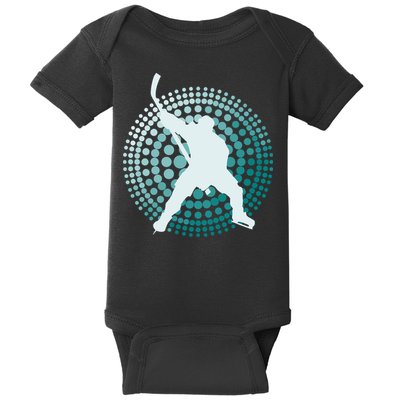 Slap Shot Hockey Lovers Spiral Design Baby Bodysuit
