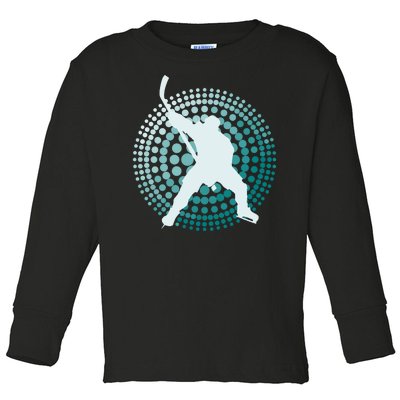 Slap Shot Hockey Lovers Spiral Design Toddler Long Sleeve Shirt