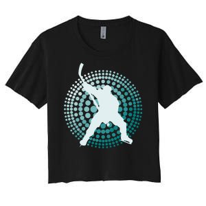 Slap Shot Hockey Lovers Spiral Design Women's Crop Top Tee