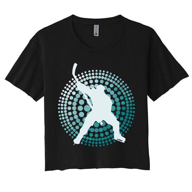 Slap Shot Hockey Lovers Spiral Design Crop Top
