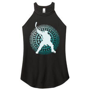 Slap Shot Hockey Lovers Spiral Design Women's Perfect Tri Rocker Tank