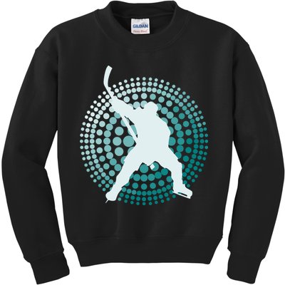Slap Shot Hockey Lovers Spiral Design Kids Sweatshirt