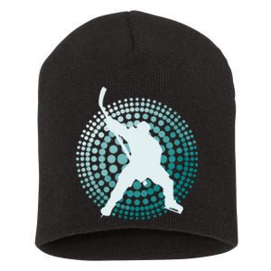 Slap Shot Hockey Lovers Spiral Design Short Acrylic Beanie