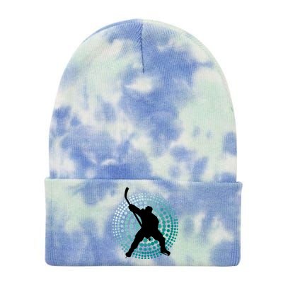 Slap Shot Hockey Lovers Spiral Design Tie Dye 12in Knit Beanie