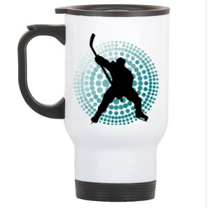 Slap Shot Hockey Lovers Spiral Design Stainless Steel Travel Mug