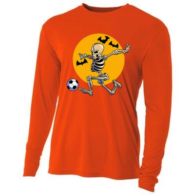 Soccer Skeleton Halloween Soccer Player Halloween Cooling Performance Long Sleeve Crew