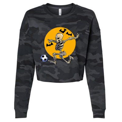 Soccer Skeleton Halloween Soccer Player Halloween Cropped Pullover Crew