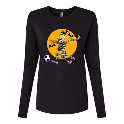 Soccer Skeleton Halloween Soccer Player Halloween Womens Cotton Relaxed Long Sleeve T-Shirt