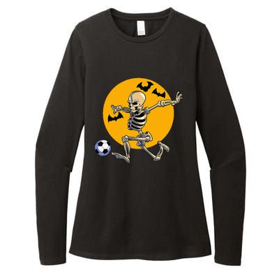 Soccer Skeleton Halloween Soccer Player Halloween Womens CVC Long Sleeve Shirt