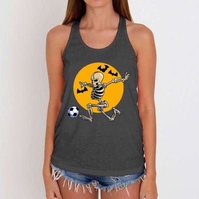 Soccer Skeleton Halloween Soccer Player Halloween Women's Knotted Racerback Tank