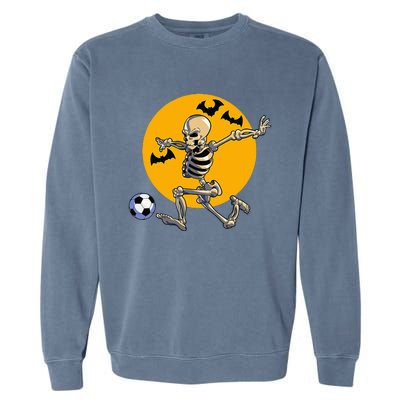 Soccer Skeleton Halloween Soccer Player Halloween Garment-Dyed Sweatshirt