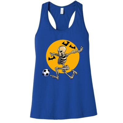 Soccer Skeleton Halloween Soccer Player Halloween Women's Racerback Tank