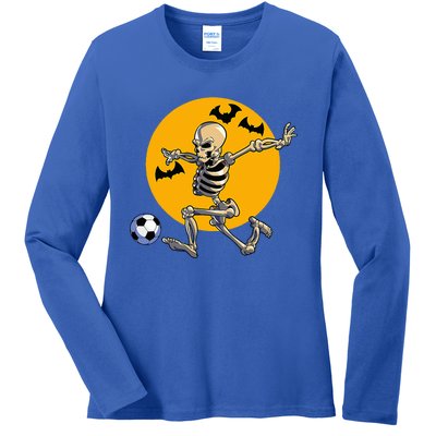 Soccer Skeleton Halloween Soccer Player Halloween Ladies Long Sleeve Shirt