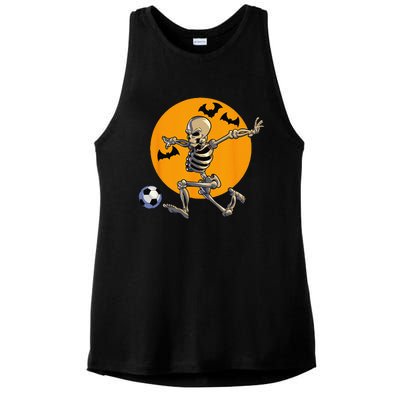 Soccer Skeleton Halloween Funny Soccer Player Halloween Ladies PosiCharge Tri-Blend Wicking Tank