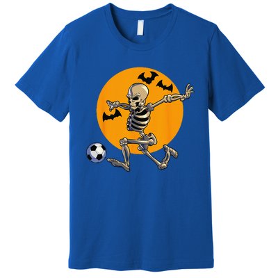 Soccer Skeleton Halloween Funny Soccer Player Halloween Premium T-Shirt