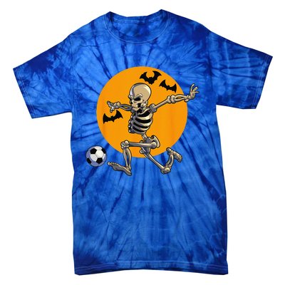 Soccer Skeleton Halloween Funny Soccer Player Halloween Tie-Dye T-Shirt