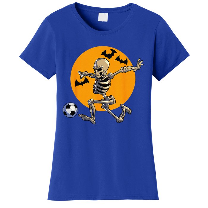 Soccer Skeleton Halloween Funny Soccer Player Halloween Women's T-Shirt