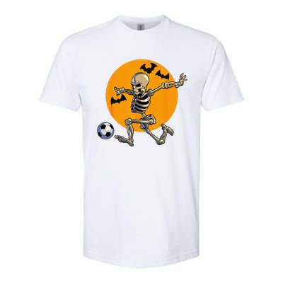 Soccer Skeleton Halloween Funny Soccer Player Halloween Softstyle CVC T-Shirt