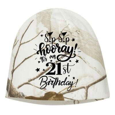 Sip Sip Hooray Its My 21st Birthday Women 21 Years Old Kati - Camo Knit Beanie