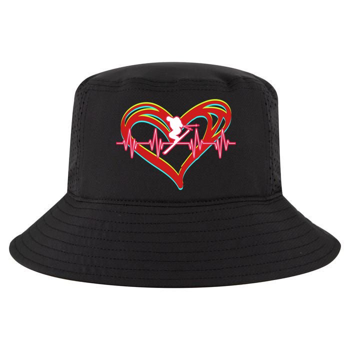 Snow Skiing Heartbeat Skiing Lover Adrenaline Junkie Gift Cool Comfort Performance Bucket Hat