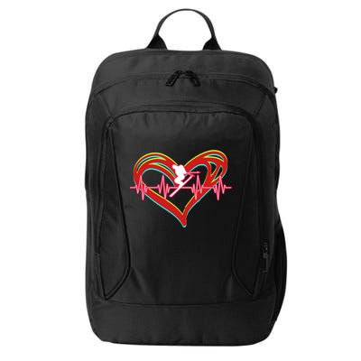 Snow Skiing Heartbeat Skiing Lover Adrenaline Junkie Gift City Backpack