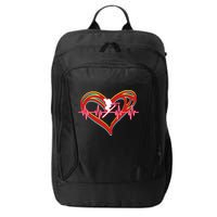 Snow Skiing Heartbeat Skiing Lover Adrenaline Junkie Gift City Backpack