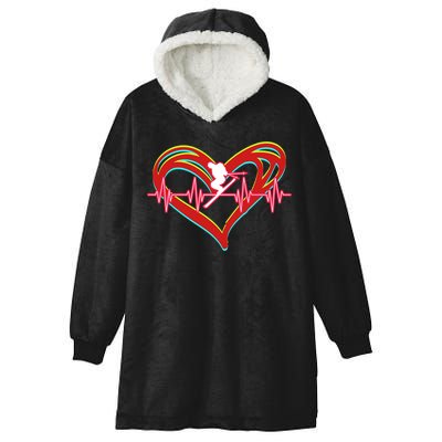 Snow Skiing Heartbeat Skiing Lover Adrenaline Junkie Gift Hooded Wearable Blanket