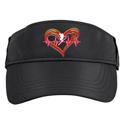 Snow Skiing Heartbeat Skiing Lover Adrenaline Junkie Gift Adult Drive Performance Visor