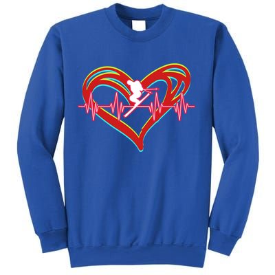 Snow Skiing Heartbeat Skiing Lover Adrenaline Junkie Gift Sweatshirt