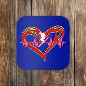 Snow Skiing Heartbeat Skiing Lover Adrenaline Junkie Gift Coaster