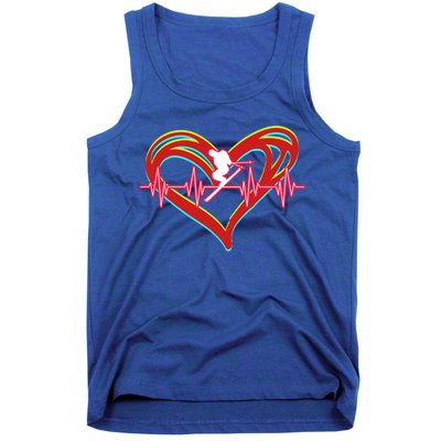 Snow Skiing Heartbeat Skiing Lover Adrenaline Junkie Gift Tank Top
