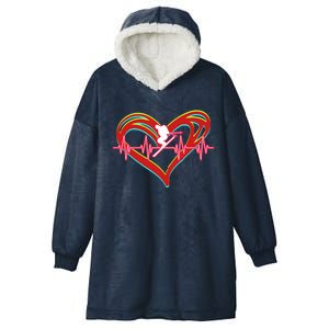 Snow Skiing Heartbeat Skiing Lover Adrenaline Junkie Gift Hooded Wearable Blanket