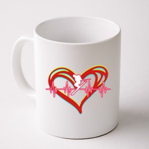 Snow Skiing Heartbeat Skiing Lover Adrenaline Junkie Gift Coffee Mug